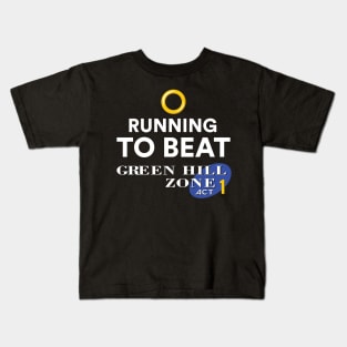 Running to beat Green Hill Zone Kids T-Shirt
